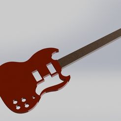 preview rouge .JPG STL file Décoration guitare LED type SG 61・3D printer design to download