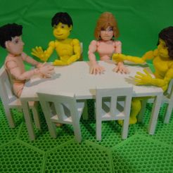dining.jpg Файл 3D BENDABLES . . . ( table + chair set )・Дизайн 3D принтера для загрузки
