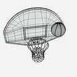 8.png Low Poly Basketball with Board