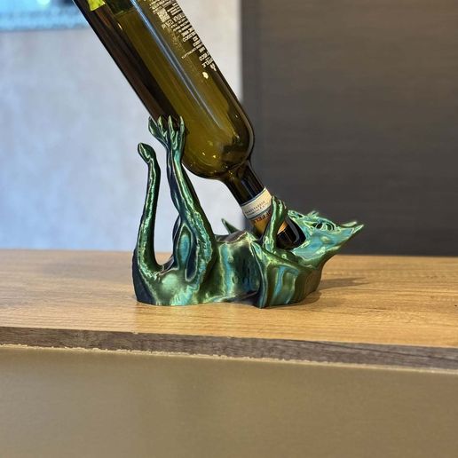 Support bouteille dragon - 3D printable wine bottle holder (without holder)