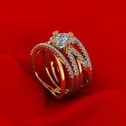 1.jpg STL file Woman Diamond Ring M3・3D printing design to download