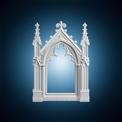 Obsidian Abbey Gothic Frame 3D Print Model