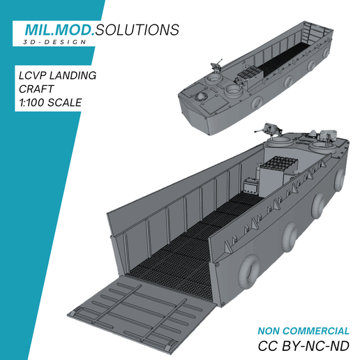 🛬 LCVP Landing Craft WW2 USA Army・ STL File for 3D printing・Cults