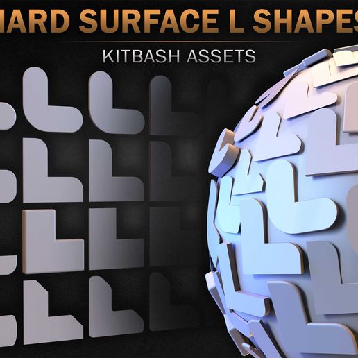 🔧 30 Hard Surface IMM L Shapes・ 3D File for 3D printing・Cults
