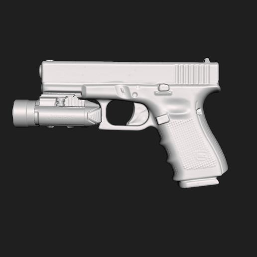 Glock 19 Gen4 Olight PL Pro Real Size Scan 3D Gun Mold 3D model