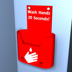 HandGelPic.png Free OBJ file Covid-19 Hand Gel Dispenser Holder・Template to download and 3D print