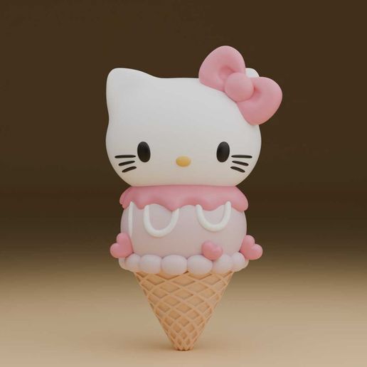 👋 Hello kitty ice cream・ STL File for 3D printing・Cults
