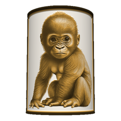 10a.png LITHOPANE - Safari BABIES - chimp