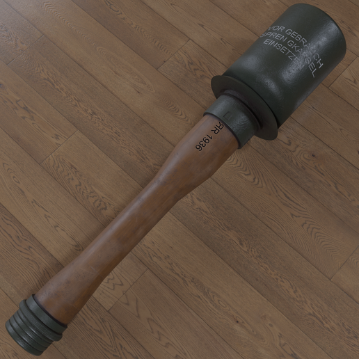 Stick-grenade-angle1.png Granada de bastão alemã WW2 (GrenadeProp) 1/1 Tamanho
