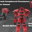 Custom 9 inch Cataphractii Terminator * Quad Butcher Cannon Pt Cet Be Pt CS Double Bolter MorningStar New Custom 9 inch Cataphractii Terminator