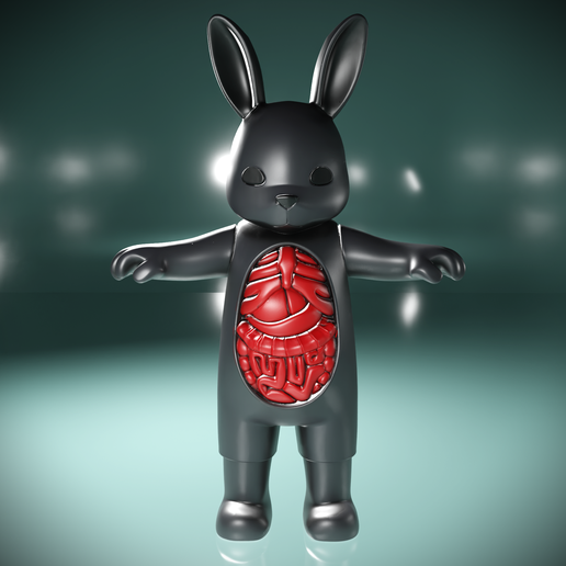 Dark Bunny Anatomy - Streetwear Style Art Toy Sculpture