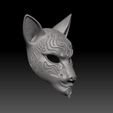3.jpg Kitsune Fox Mask STL - Máscara Humana - Fantasía Estilo Japonés - Imprimible 3D