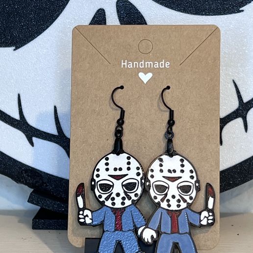 Jason Cute Horror Earrings Dual Sided 3D model