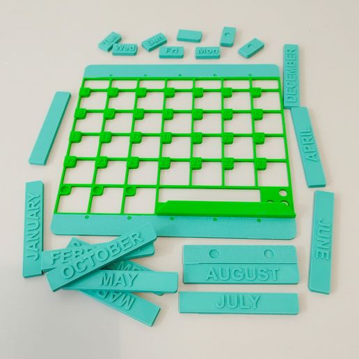 🧲 Magnetic Perpetual Calendar for Refrigerator・Free STL File for 3D
