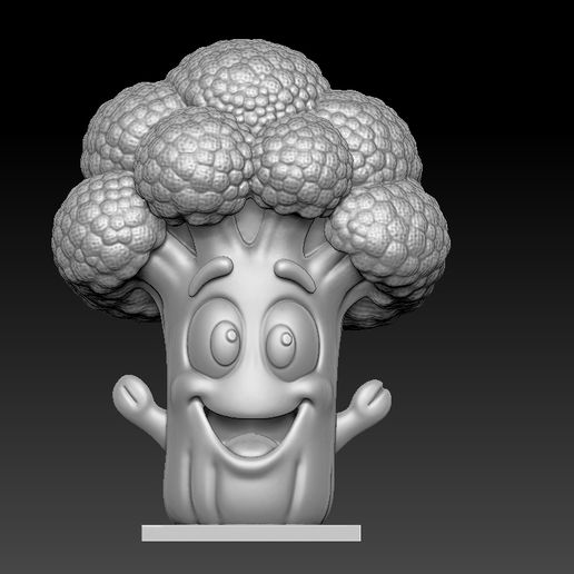 Cute Broccoli Chibi Character 3D Model 3D print model