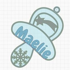 tetine.jpg STL file christmas pacifier to personalize・3D printer design to download, arnauddesissaire