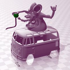 1-Rat-Fink-Hot-Well.jpg Fichier 3D Rat Fink à l'échelle 1:64 Hot Wheels・Modèle à télécharger et à imprimer en 3D