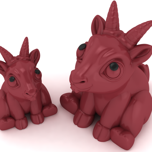 🐐 Stylized Goat Duo - Cute Chibi Caprine 3D Printable Figurines・ 3D ...