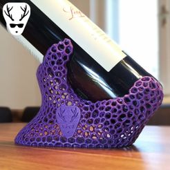 Premium_close_up_purple_more_space_right.jpg STL file Isotope I Wine Display Voronoi・Design to download and 3D print