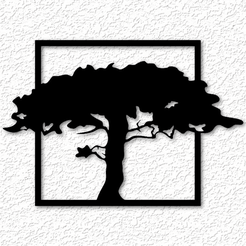 project_20230524_2107550-01.png Archivo STL Árbol prehistórico decoración de pared árbol gigante 2d art・Diseño de impresión en 3D para descargar