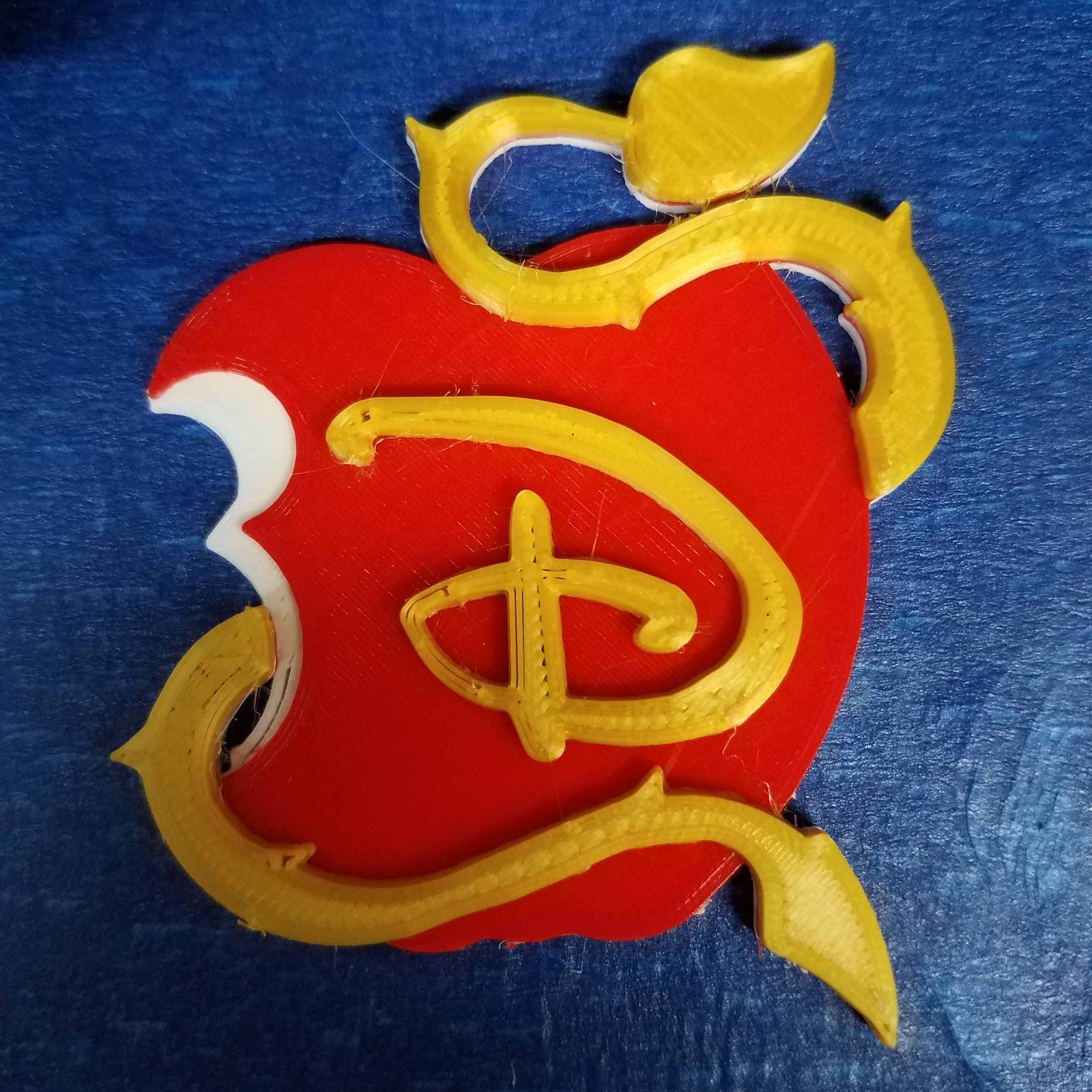 3D printable Descendants Apple Logo (3 colors) • made with Monoprice MP ...