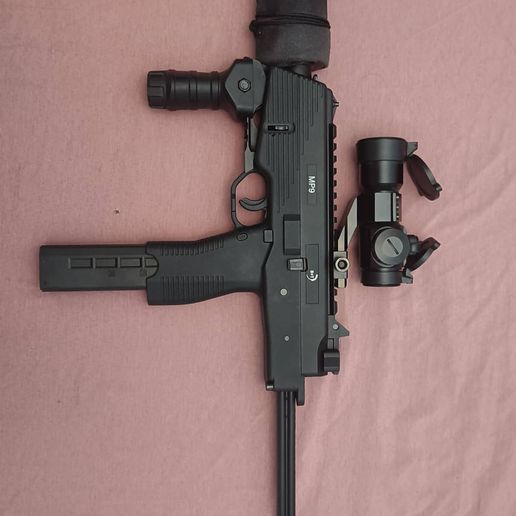 MP9 Suppressor with Picatinny Rail 3D model