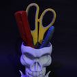1000080635.jpg Skull tools holder ( toothbrush,pen, brush, tools)