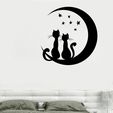 cats-on-moon-lrg.jpg Moon cats Love Wall art sticker