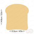 bread_slice~5.5in-cm-inch-cookie.png Bread Slice Cookie Cutter 5.5in / 14cm
