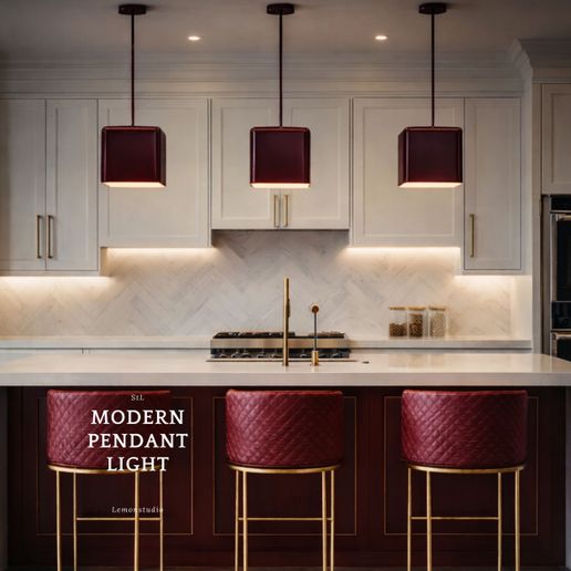 Pendant Lamp STL – Modern Minimal Ceiling Light for Kitchen & Office – 3D Printable Lighting