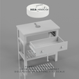 \ SPIR 7 . aS Q IKEA minialure Miniature IKEA-inspired Hemnes Tornviken Open Single Sink Cabinet for 1:12 Dollhouse, Miniature Bathroom Sink, Furniture for IKEA Doll House