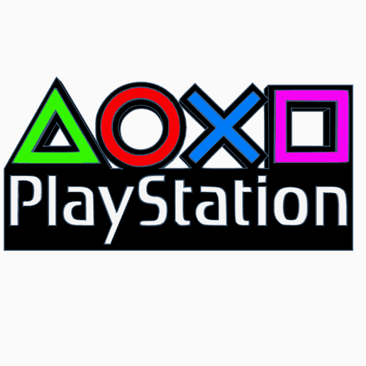 PLAY STATION (SYMBOLS) Logo Display by MANIACMANCAVE3D - 3D model önizlemesi