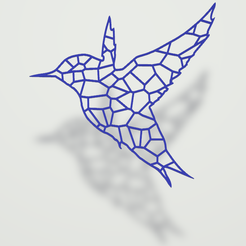 Colibri.png Télécharger fichier 3MF Oiseau Voronoi • Modèle à imprimer en 3D, omni-moulage