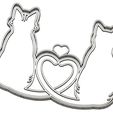 2-chats-St-Valentin.jpg 2 Biscuit Moulds - Love - Valentine's Day - Valentine's Day - Love - Cookie cutter - Biscuit Cutter