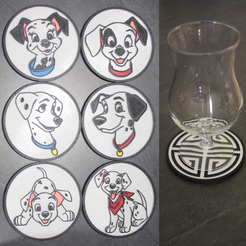 Sans-titre3.png Fichier STL 6 Coaster Disney 101 Dalmatiens・Design pour impression 3D à télécharger