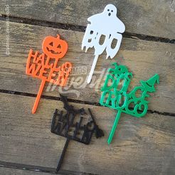 TOPPERS-HALLOWEEN.jpg Fichier STL Toupie de gâteau HALLOWEEN (PACK x4)・Modèle imprimable en 3D à télécharger