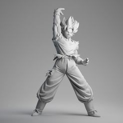son_goku_00001.jpg Dragon Ball Super Saiyan Son Goku Kamehameha Spirit Bomb Genki dama 3D Printed Model