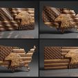 US-Flag-and-Map-Eagle-Pack-©2.jpg USA Flag and Map - Eagle - Pack - CNC Files For Wood, 3D STL Models
