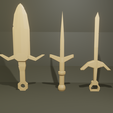 Pack-espada-de-madeira.png Swords pack 5 Iron and Golden Wood Sword Low-Poly Free