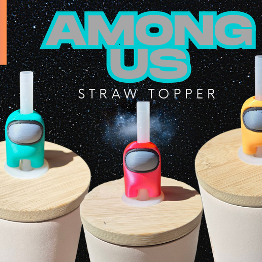 Among Us Straw Topper - 3D model önizlemesi