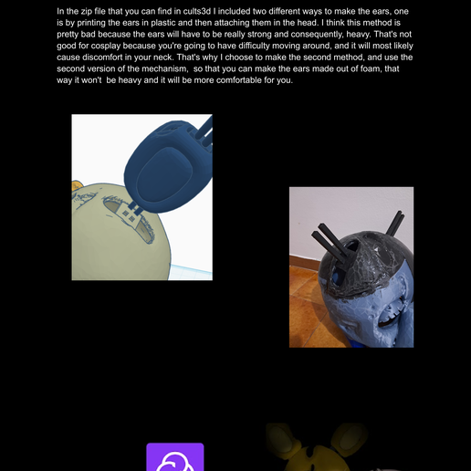 🐇 THE YELLOW RABBIT FNAF MOVIE WEARABLE HEAD with eye and jaw mechanism ...