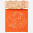 z1.png Spiral Shell Ocean Cluster Texture Roller STL File - Digital Download