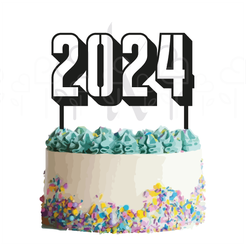 Topper-2024-04-p.png New year - 2024 - Cake topper - New year - New year