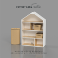 Pottery-barn-MODERN-HOUSE-BOOKCASE-2.png Miniature Modern House Bookcase, Pottery Barn-inspired Dollhouse Furniture  for 1:12 Dollhouse, Dollhouse Miniature Bookcase