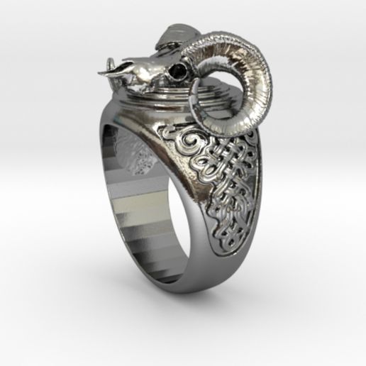 Ram skull ring - 3D model önizlemesi