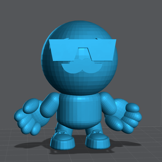 character with glasses 3D model