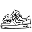 Capture-d'écran-2023-10-27-172647.png NIKE AIR FORCE ONE shoe with flower | WALL DECORATION, FRAME