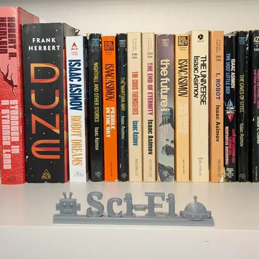 📚 Book Genre Library Shelf Signs - 5 STLs - Sci-Fi Classics Mystery ...