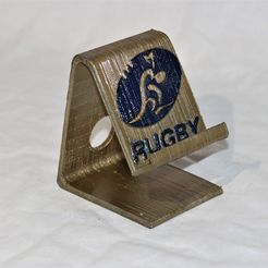 Australia phone stand pic.jpg Archivo 3D gratis Soporte telefónico de rugby en Australia・Modelo para descargar y imprimir en 3D