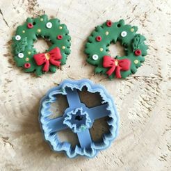 WhatsApp-Image-2022-10-25-at-16.33.08.jpeg STL file Christmas Wreath - Polymer Cutter (Clay Cutter)・3D printing design to download